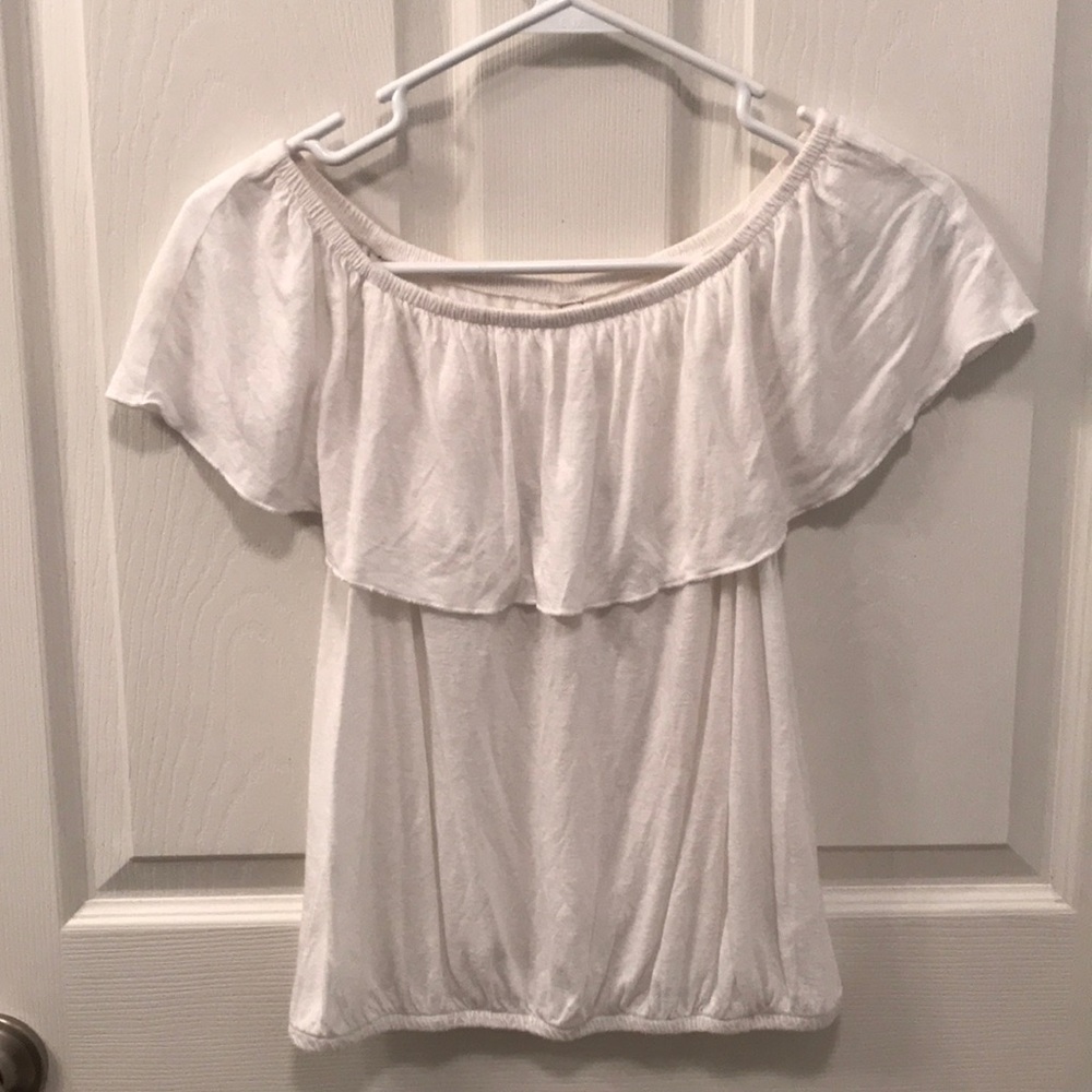 Off the shoulder white top